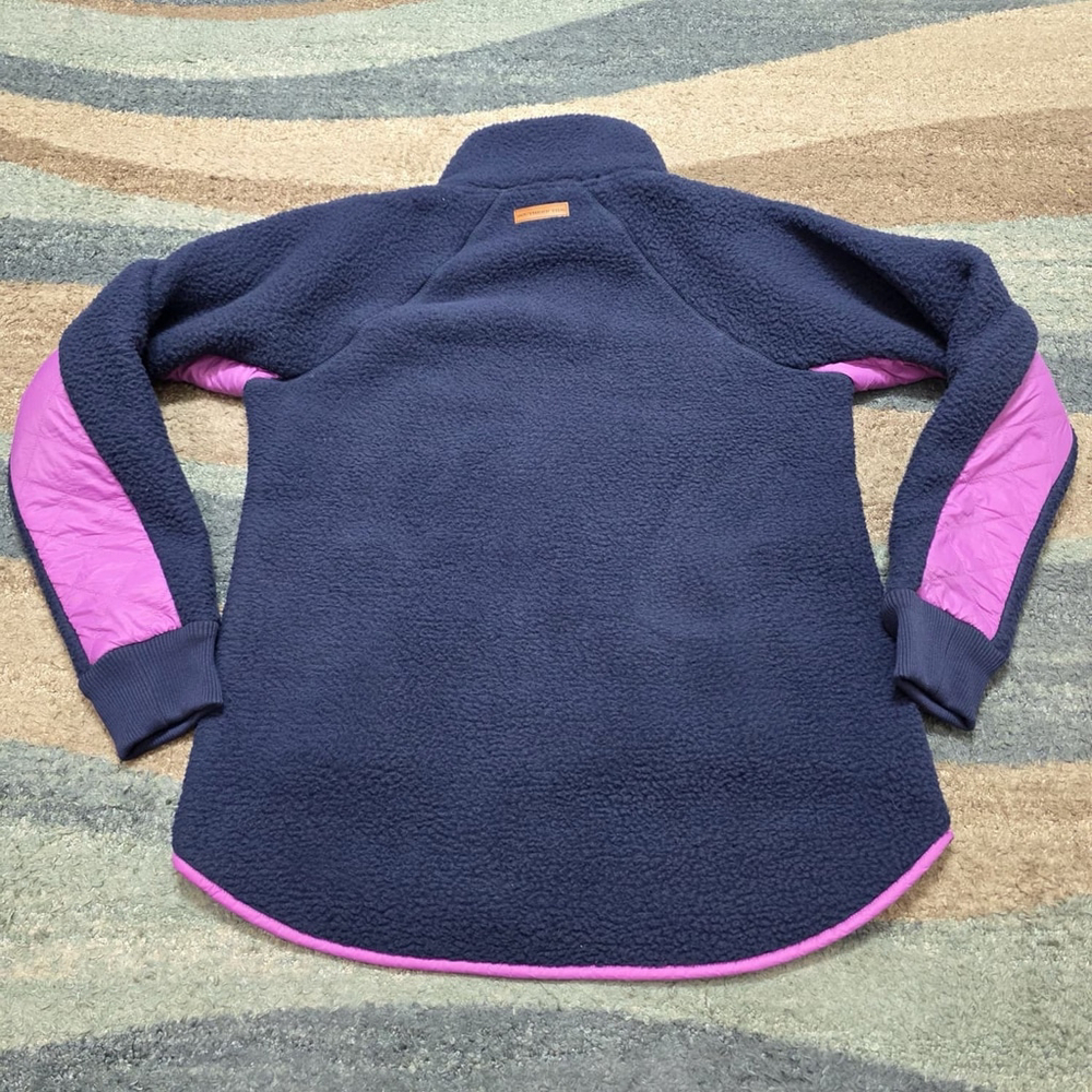 Southern Tide Women’s Fleece Pullover Navy Pink Small Lightweight Snap Shirt NWT - Picture 3 of 9